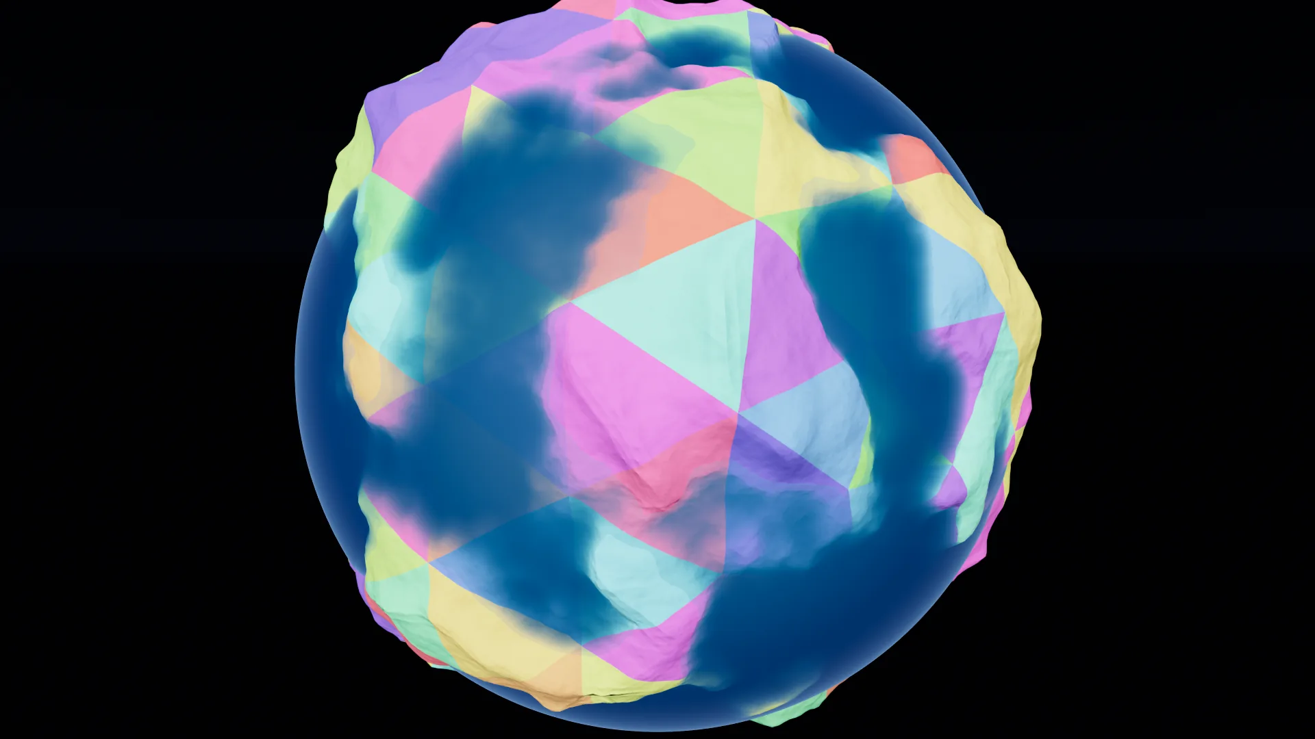 lod_colors = true: each chunk of the quadtree cut tinted by its LOD level